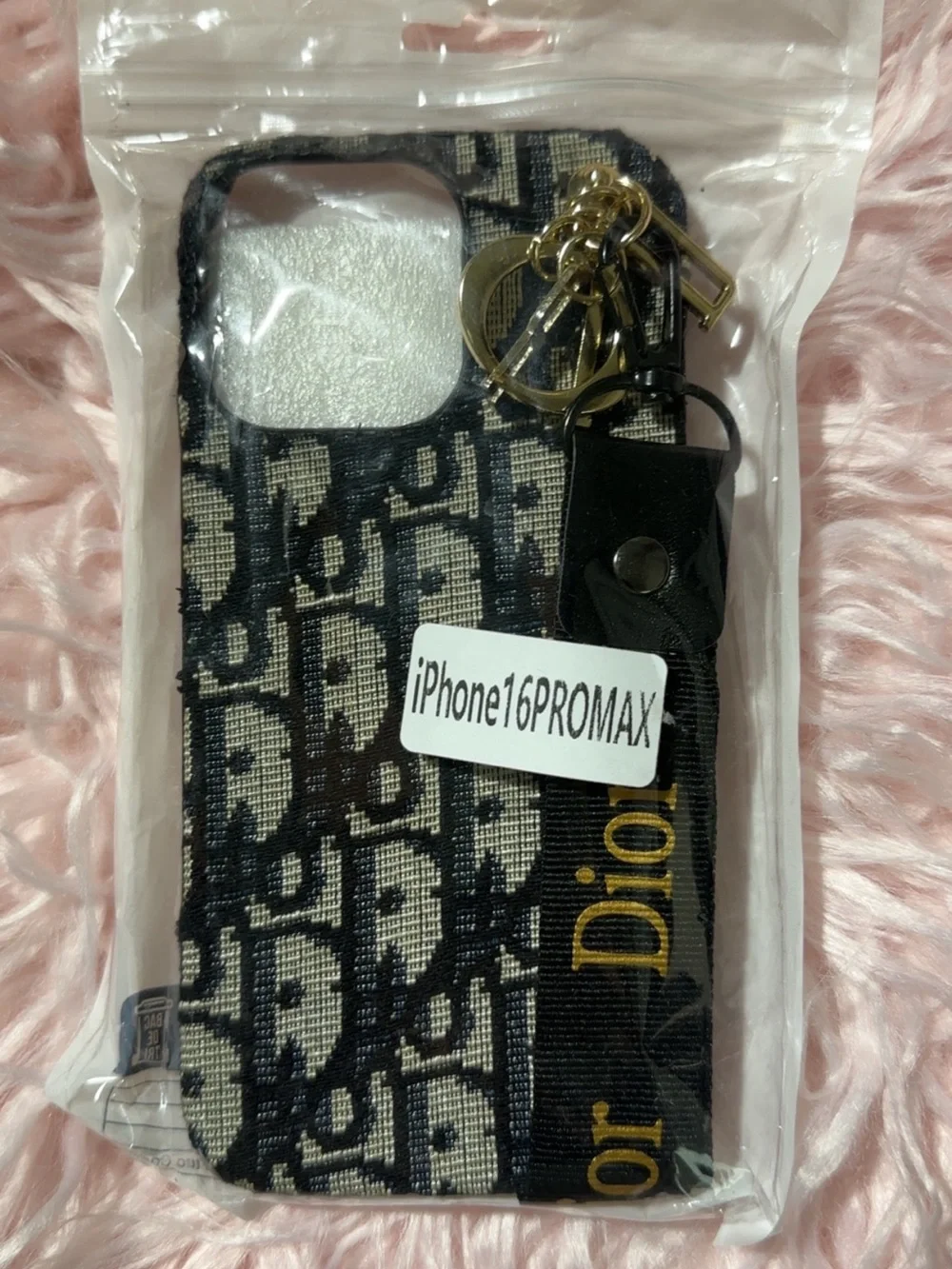CD Monogram Fabric Phone Case iPhone 16 ProMax
